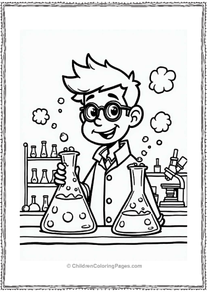 Bubbling Beakers In A Colorful Lab Free PDF Printable