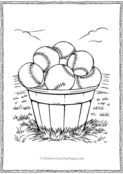 Bucket Of Baseball Free PDF Printable