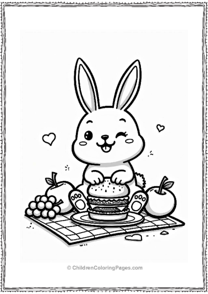 Bunny Burger Picnic Scene Free PDF Printable