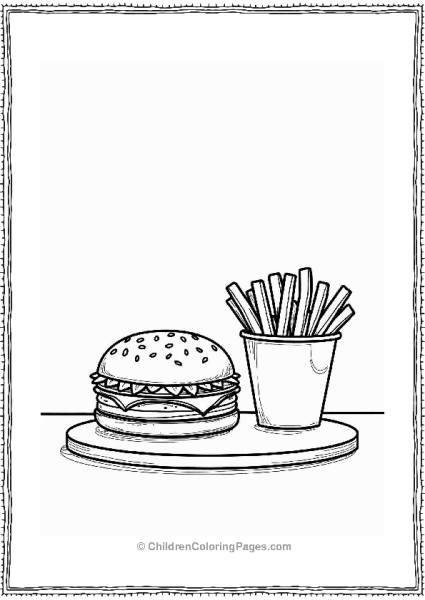 Burger And Fries Coloring Page Free PDF Printable