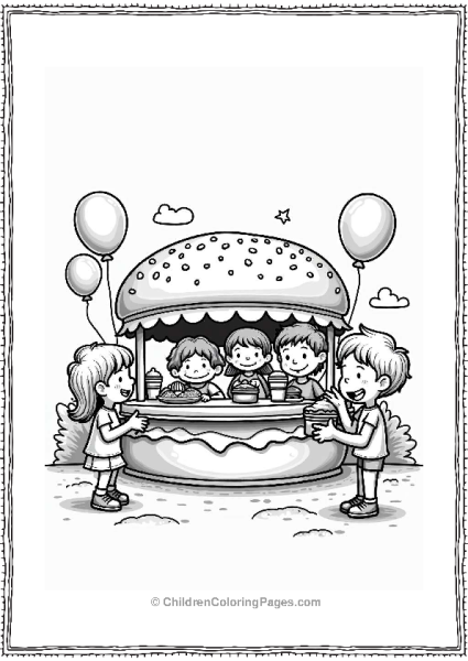 Burger Fun Fair Scene Free PDF Printable