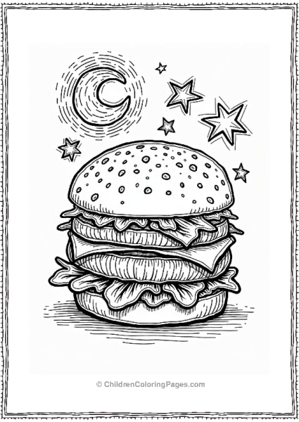 Burger Inspired By Starry Night Free PDF Printable