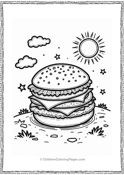 Burger Planet Scene Free PDF Printable