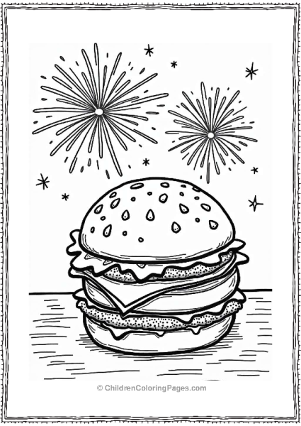 Burgers And Fireworks Celebration Free PDF Printable