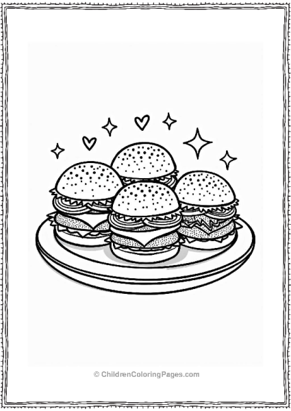 Burgers On A Fun Plate Free PDF Printable