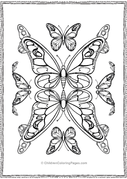 Butterfly Reflections Abstract Coloring Page Free PDF Printable