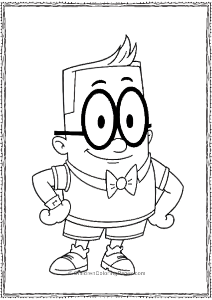 Captain Underpants Cartoon Character With Glasses And Bow Tie Free PDF Printable