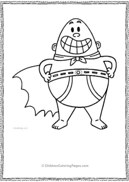 Captain Underpants In His Superhero Cape Free PDF Printable