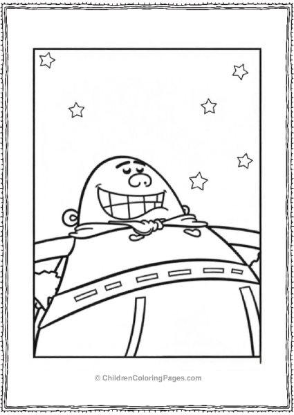 Captain Underpants Lying On His Back Among Stars Free PDF Printable