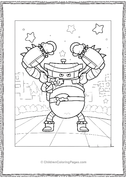 Captain Underpants Robot Boxer In City Free PDF Printable