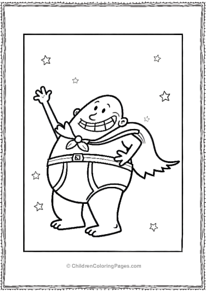 Captain Underpants Waving In His Underwear Free PDF Printable