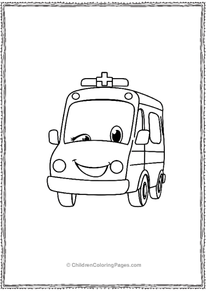 Cartoon Ambulance Free PDF Printable