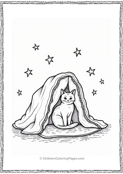 Cat In A Blanket Fort Free PDF Printable