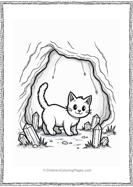 Cat In A Crystal Cave Free PDF Printable