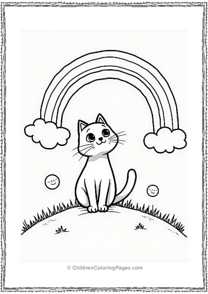 Cat Under A Rainbow Free PDF Printable