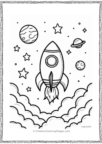 Celestial Star Celebration With Rocket Ship Free PDF Printable