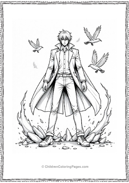 Chainsaw Man Surrounded By Shattered Devil Free PDF Printable