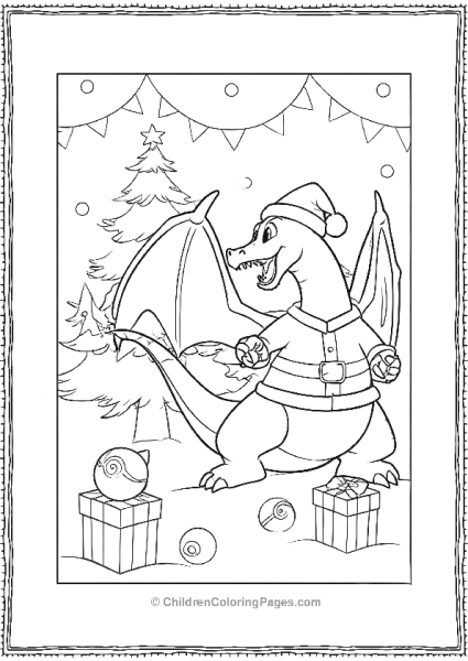 Charizard Christmas Celebration Free PDF Printable