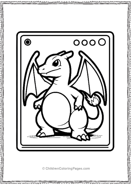 Charizard Coloring Page In A Frame Free PDF Printable