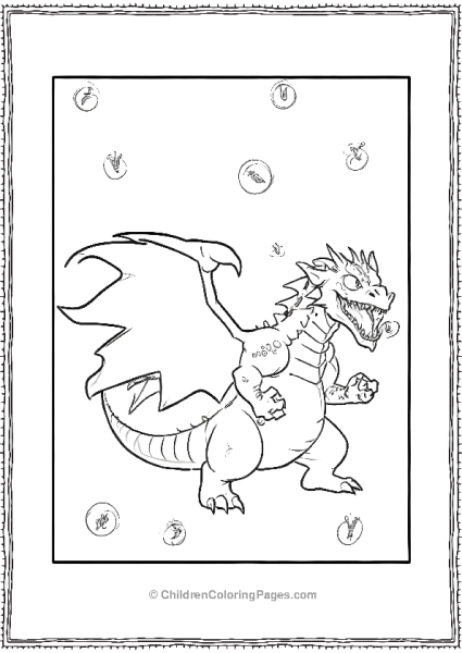 Charizard Coloring Page With Bubbles Free PDF Printable