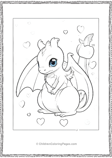 Charizard Cute Dragon With Heart And Butterfly Free PDF Printable