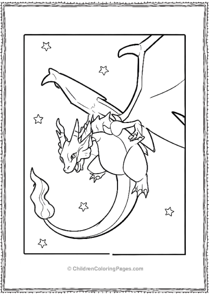 Charizard Flying In The Night Sky Free PDF Printable