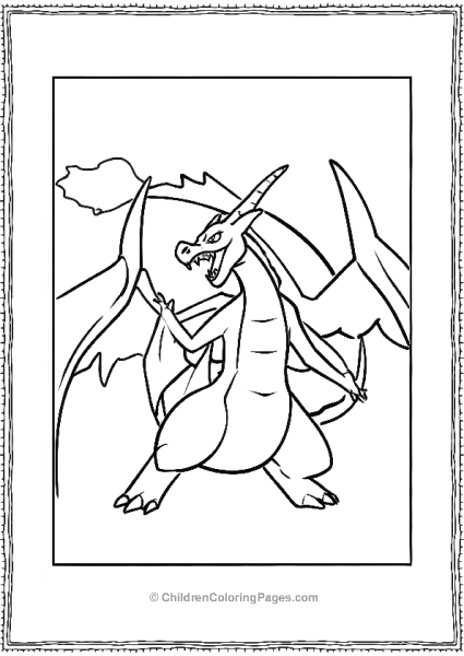 Charizard In A Majestic Pose Free PDF Printable