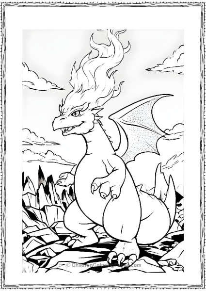 Charizard In A Rocky Landscape Scaled Free PDF Printable