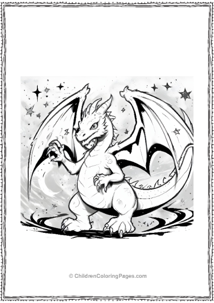 Charizard In Space With Stars Free PDF Printable