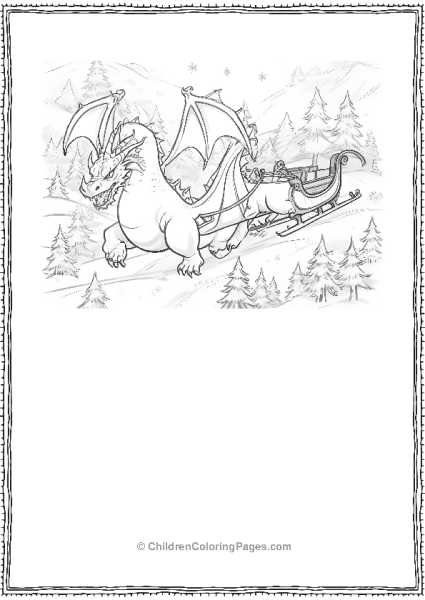 Charizard Pulling A Sleigh Through A Snowy Forest Free PDF Printable