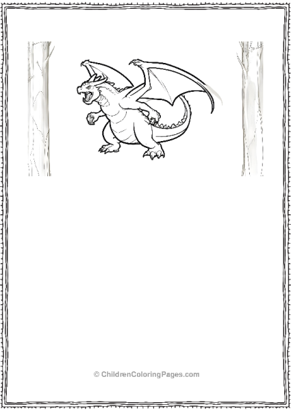 Charizard Roaring In Forest Free PDF Printable