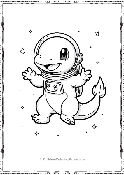 Charmander Astronaut In Space Free PDF Printable