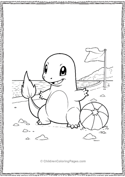 Charmander Beach Fun Free PDF Printable