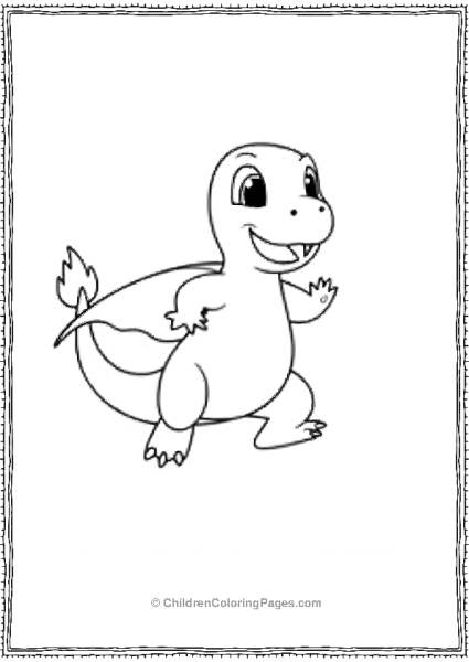 Charmander Cartoon Drawing Free PDF Printable