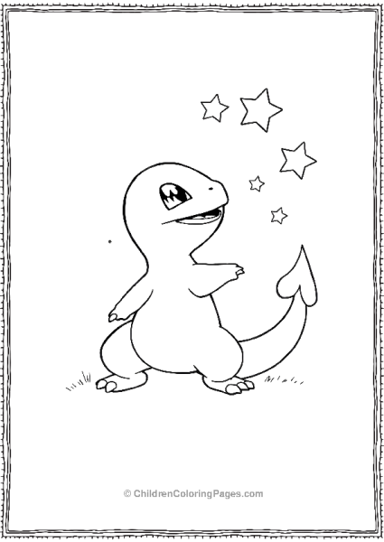 Charmander Catching Falling Stars Free PDF Printable