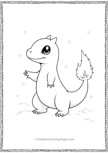 Charmander Catching Snowflakes Free PDF Printable