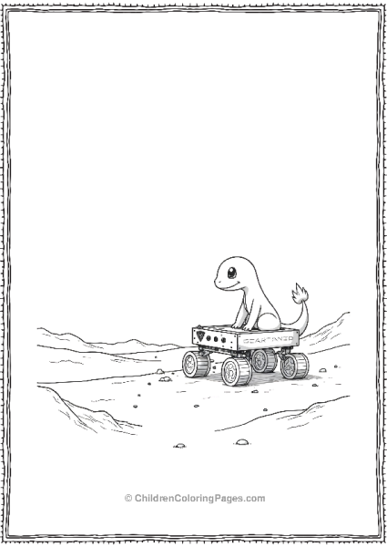 Charmander Exploring A Planet In A Rover Free PDF Printable