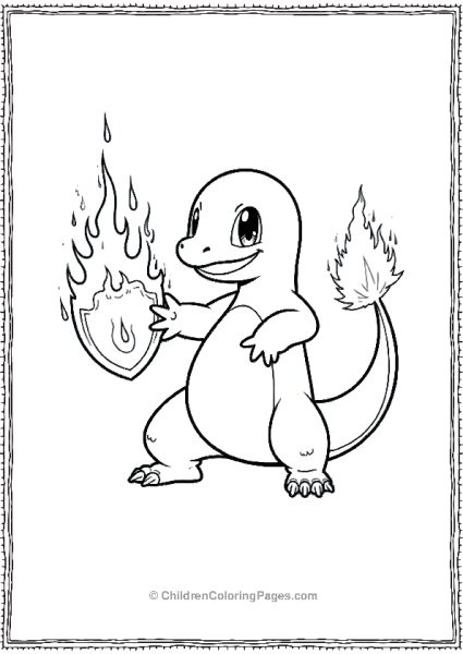 Charmander Protecting With Flame Shield Scaled Free PDF Printable