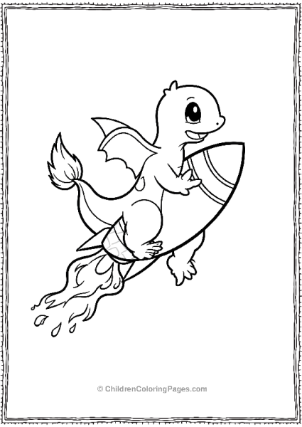 Charmander Rocket Ride With Flames Free PDF Printable