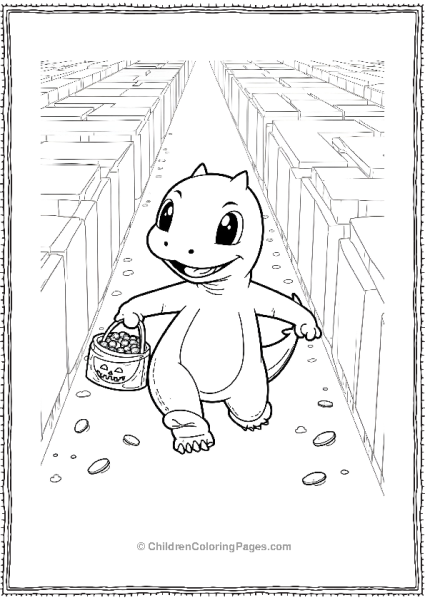 Charmander Trick Or Treating Through A Halloween Maze Free PDF Printable