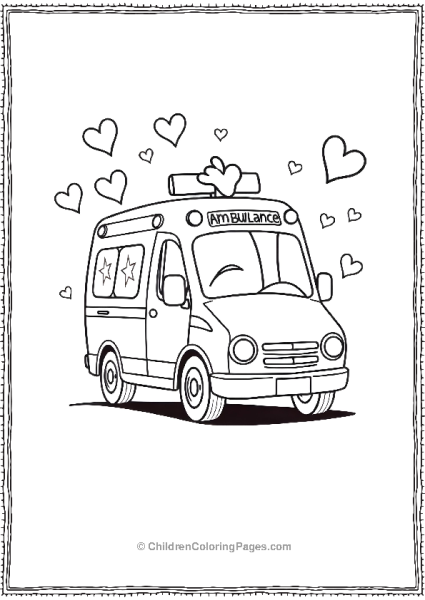 Cheerful Ambulance Free PDF Printable