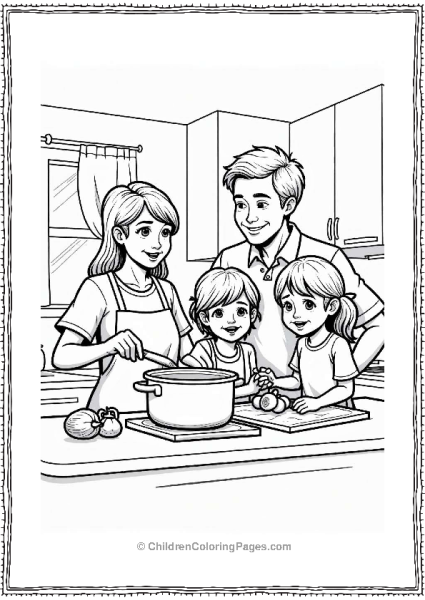 Cheerful Family Cooking Together Free PDF Printable