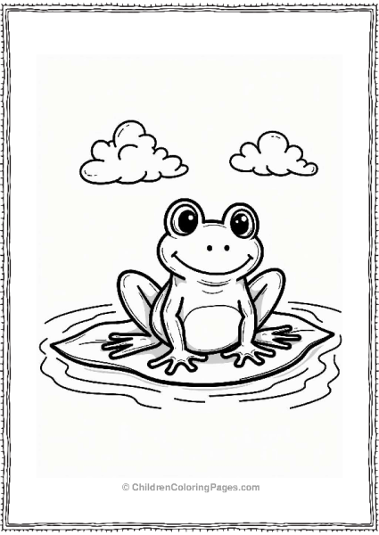 Cheerful Frog On A Leaf Free PDF Printable