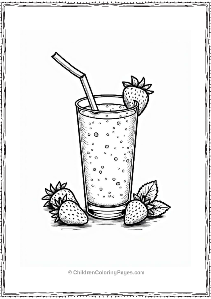 Cheerful Strawberry Smoothie Free PDF Printable