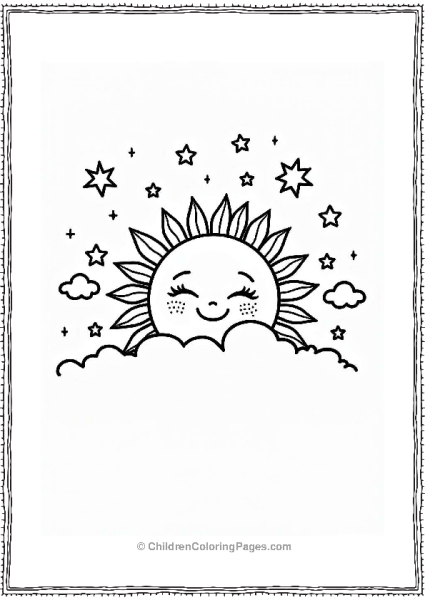 Cheerful Sun In A Starry Night Free PDF Printable