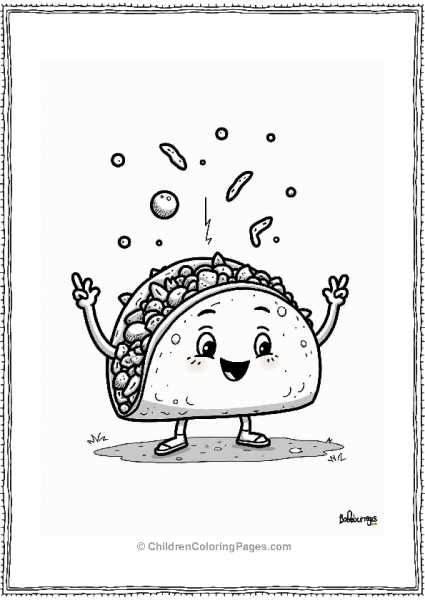 Cheerful Taco With A Big Smile Free PDF Printable