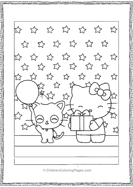 Chococat Getting Gift From Hello Kitty Free PDF Printable