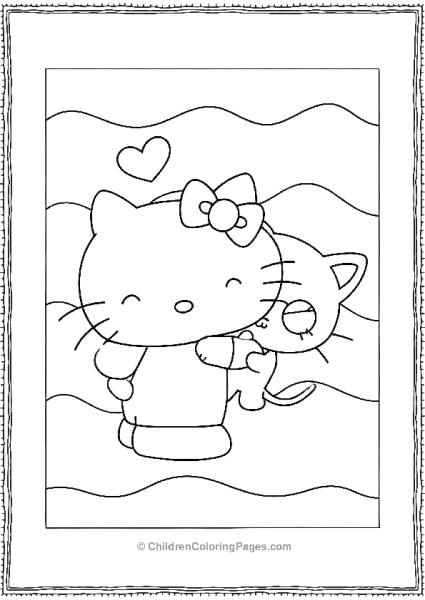 Chococat Hiding Behind Hello Kitty Free PDF Printable