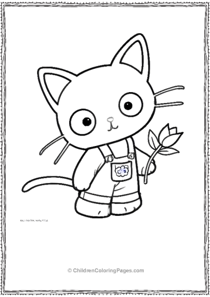 Chococat Holding A Flower In Hand Free PDF Printable