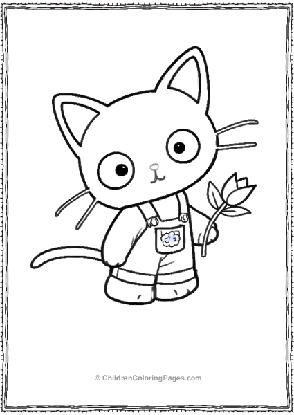 Chococat Holding A Flower Free PDF Printable